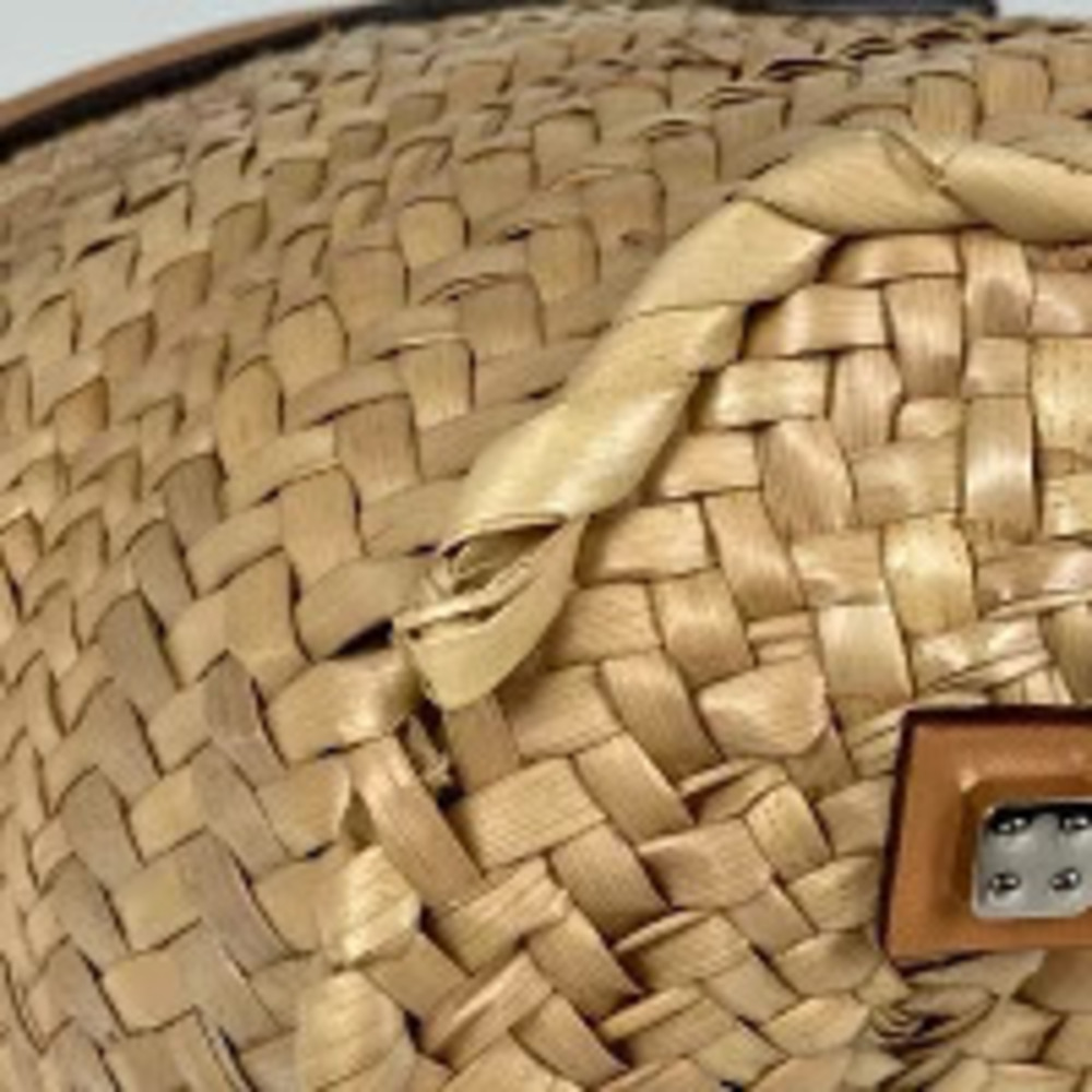 Loewe Leather Bag Tote Pink Handbag Beige Anagram Tan Basket Leaf Palm Straw